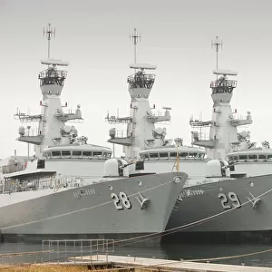 Naval warships moored in Barrow Dock for refitting. It would make sense for the world to reign back its spending on arms and spend some of this income on combatting climate