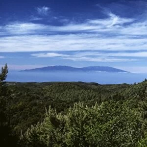 Peaks of La Palma Island from La Gomera, Canary Islands. 2002