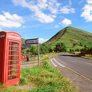 A phone box in Hartsop in the Lake district UK