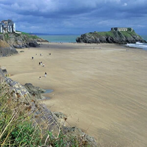 South Beach and St Catherines Island, Tenby, Pembrokeshire, West Wales