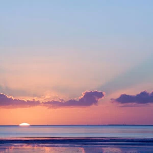 Sunset over Morecambe Bay Cumbria UK