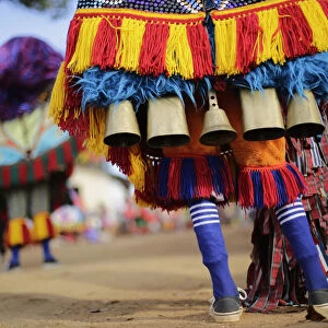A reveller parades during a traditional Maracatu carnival in Nazare da Mata, in the