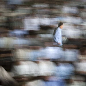 A worshipper leaves during Friday prayers at the University of Tehran