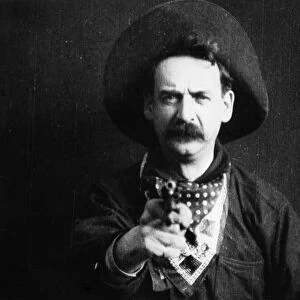 Justus D. Barnes in the film The Great Train Robbery made by the Edison Company in 1903