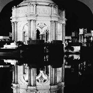PANAMA-PACIFIC EXPOSITION. The dome of the Palace of Fine Arts at night from across