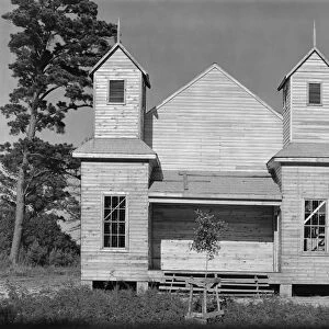 RURAL CHURCH, 1936. A rural church in the Southeast. Photograph by Walker Evans in 1936