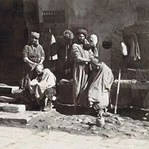 SAMARKAND: BARBER, c1910. Barbers in the Registan, which was the heart of ancient Samarkand