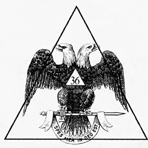 SEAL: FREEMASONRY. Seal purported to be of the 36th Degree Masons, from an anti-masonic flyer distributed by Occupy Wall Street protesters in New York City, March 2012