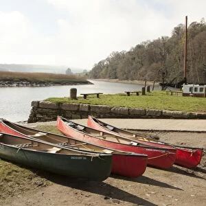 Canoes beside the River Tamar