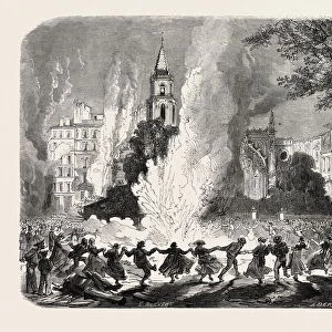 Cholera at Marseilles, Marseille, France: Fires Lighted in the Square of the Old