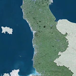 Departement of Manche, France, True Colour Satellite Image