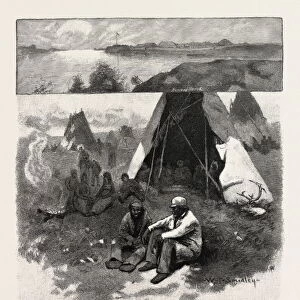 Scenes Along the Nelson River, Canada, Nineteenth Century Engraving