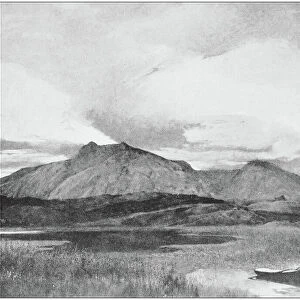 Antique photo of paintings: Ben Cruachan at Sunset