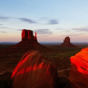 Red sunset over Monument valley, Arizona, USA
