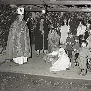 Christmas pageant, Lostwithiel, Cornwall. December 1980