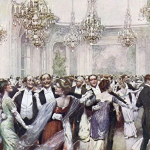 A Ball at the Savoy Hotel (colour litho)