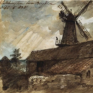 Blatchington Mill near Brighton, 1825 (pencil, pen & brown ink and watercolour on paper)