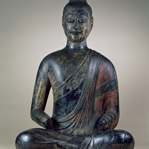Buddha, c. 590 (painted lacquer over wood)