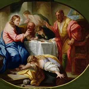 Christ and Mary Magdalene at the Banquet of Simon the Pharisee (oil on canvas)