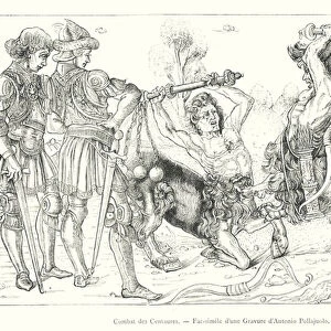 Combat des Centaures, Fac-simile d une Gravure d Antonio Pollajuolo (engraving)