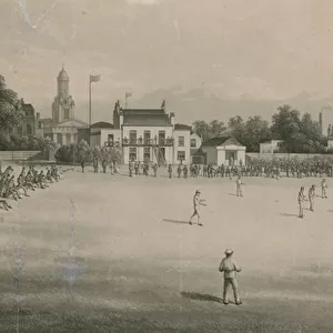 A cricket match (engraving)