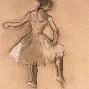 Dancer, c. 1880 (charcoal and pastel on pink paper laid on board)