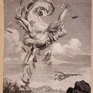 the Fall of Icarus - La chute d Icarus - Engraving by Picart, Bernard (1673-1733)