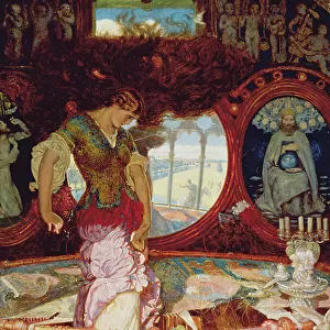 The Lady of Shalott, c. 1886-1905 (oil on panel) (see also 495754)
