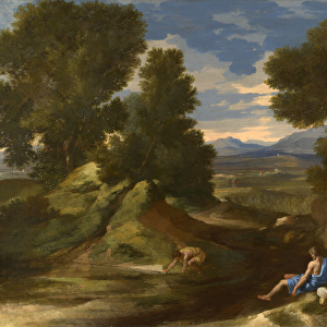 Landscape with a Man scooping Water from a Stream, c. 1637 (oil on canvas)