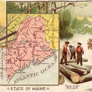 Maine, USA (chromolitho)