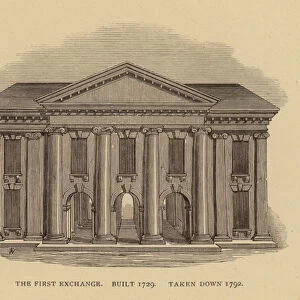 Manchester: The First Exchange, built 1729, taken down 1792 (engraving)