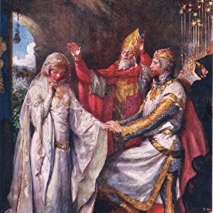 The Marriage of King Arthur and Queen Guinevere, illustration for Children