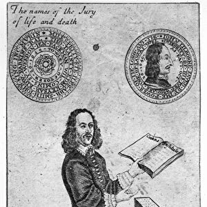 The Names of the Jury of Life and Death, 1649 (engraving) (b&w photo)