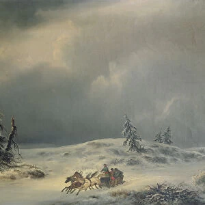 Napoleon at Berezina (oil on canvas)