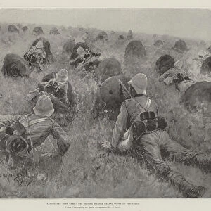 Playing the Boer Game, the British Soldier taking Cover on the Veldt (litho)