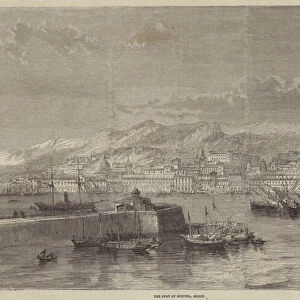 The Port of Messina, Sicily (engraving)