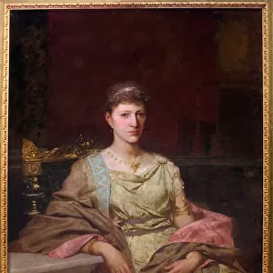 Portrait de la comtesse Tyszkiewicz (?). Peinture de Henryk Siemiradzki (1843-1902), huile sur toile, 1889. Art polonais, 19e siecle, academisme. Collection privee