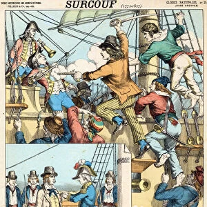 Robert Surcouf (1773-1827) French sailor and corsair, here at boarding of english boat