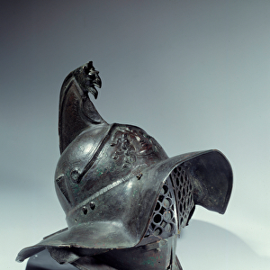 Roman Antiquite: Gladiator Helmet uses during fighting. Find Pompei