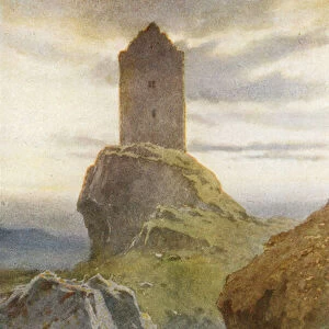 Smailholm Tower (colour litho)