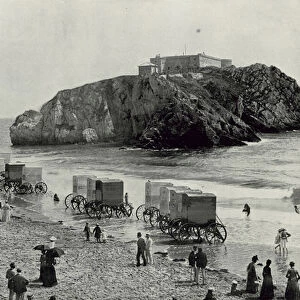 Tenby, St. Catherines Rock and Fort (b / w photo)