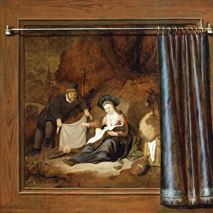 A trompe l oeil of The Rest on the Flight into Egypt, 17th century