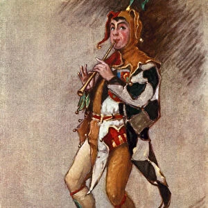 Twelfth Night: Feste, The Clown, Mr Courtice Pounds (colour litho)