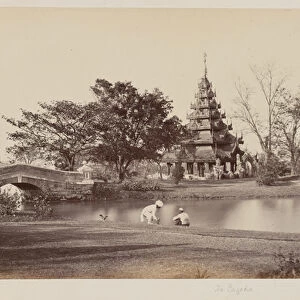 View of Eden Gardens, Calcutta, 1865 (b / w photo)