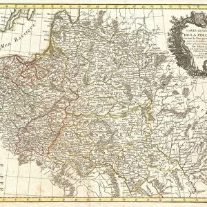 1771, Zannoni Map of Poland and Lithuania, topography, cartography, geography, land