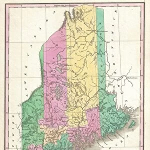 1827, Finley Map of Maine, Anthony Finley mapmaker of the United States in the 19th century