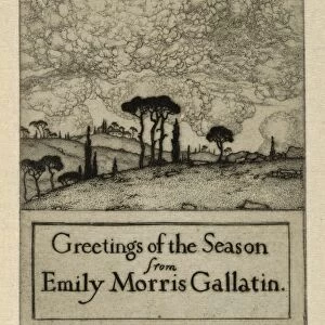 Drawings Prints, Print, Greetings, Season, Emily, Morris, Gallatin, Artist, Ernest Haskell