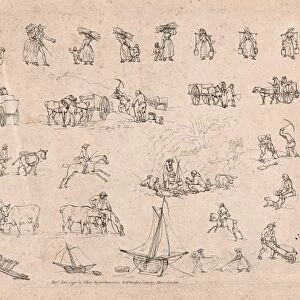 Drawings Prints, Print, Outlines Figures, Animals, Carriages Boats, Outlines, Publisher, Artist, M