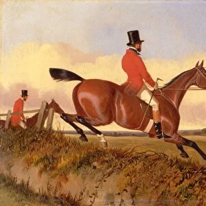 Foxhunting: Clearing a Bank, John Dalby, active 1826-1853, British