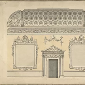 Design for Section of a Rococo Room, with a Coved Ceiling and Ornamented Corinthian